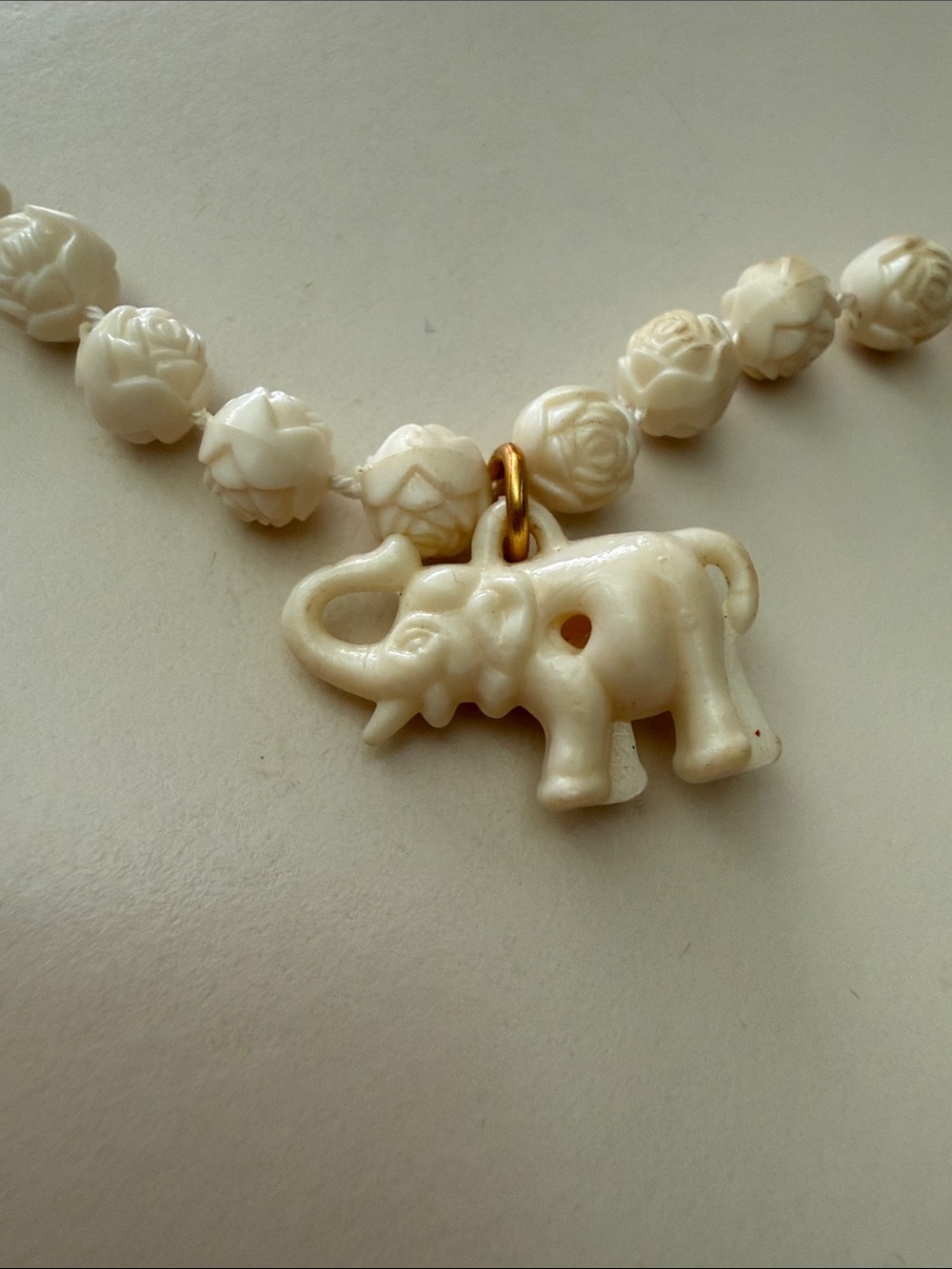 Ivory Elephant Bead Necklace - Picture 3 of 4